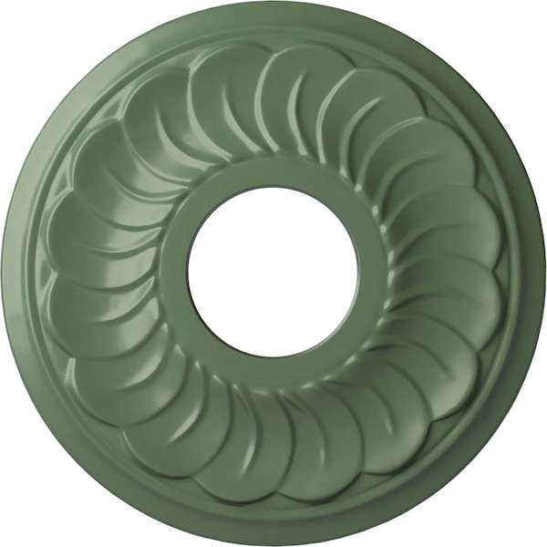 Ekena Millwork Blackthorn Ceiling Medallion (Canopies up to 4 7/8"), 11 3/4"OD x 3 5/8"ID x 1"P, Athenian Green CM11BLAGF - main